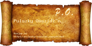 Pulszky Osszián névjegykártya